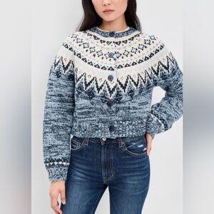 NWT Z SUPPLY North Sea Fair Isle Cardigan | Blue Velvet Heather  | Size S